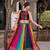 multicolor rayon printed lehenga choli