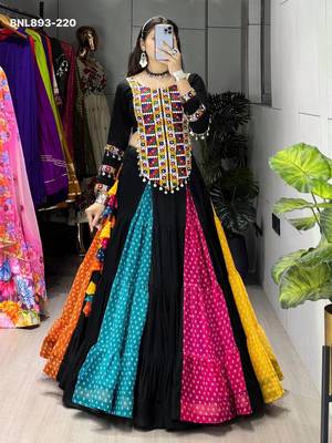 multicolor rayon printed lehenga choli 1