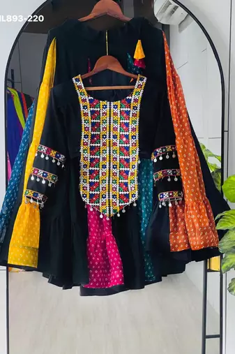 multicolor rayon printed lehenga choli