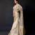 Champagne gold embroidered tissue drape saree set