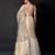 Champagne gold embroidered tissue drape saree set