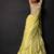 Lime green georgette chinon drape saree set