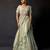 Sage green tissue organza drape saree set