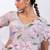 Pink muted lilac embroidered chinon drape saree set