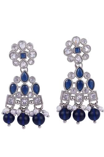 graceful round and leaf shape silver plated dangle earring for women and girls