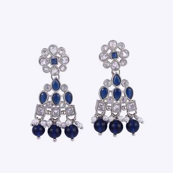 graceful round and leaf shape silver plated dangle earring for women and girls 2