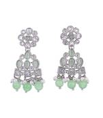 lovely round and leaf shape silver plated dangle earring for women and girls