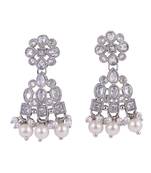pretty round and leaf shape silver plated dangle earring for women and girls