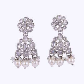 pretty round and leaf shape silver plated dangle earring for women and girls 2