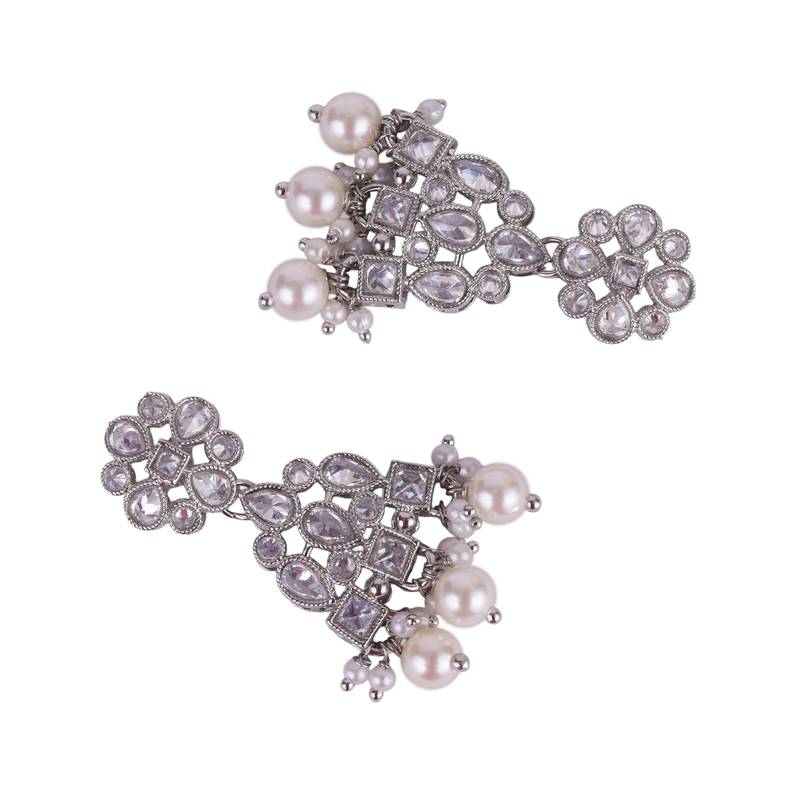 pretty round and leaf shape silver plated dangle earring for women and girls