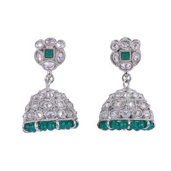 stylish round shape silver plated jhumki earring for women and girls 1