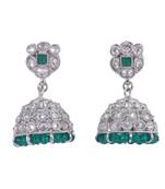 stylish round shape silver plated jhumki earring for women and girls