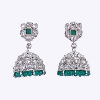 stylish round shape silver plated jhumki earring for women and girls 2