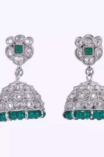 stylish round shape silver plated jhumki earring for women and girls