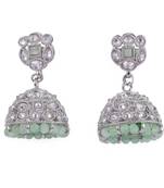 attractive round shape silver plated jhumki earring for women and girls
