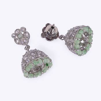 attractive round shape silver plated jhumki earring for women and girls 3