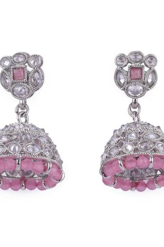 beautiful round shape silver plated jhumki earring for women and girls