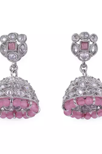 beautiful round shape silver plated jhumki earring for women and girls