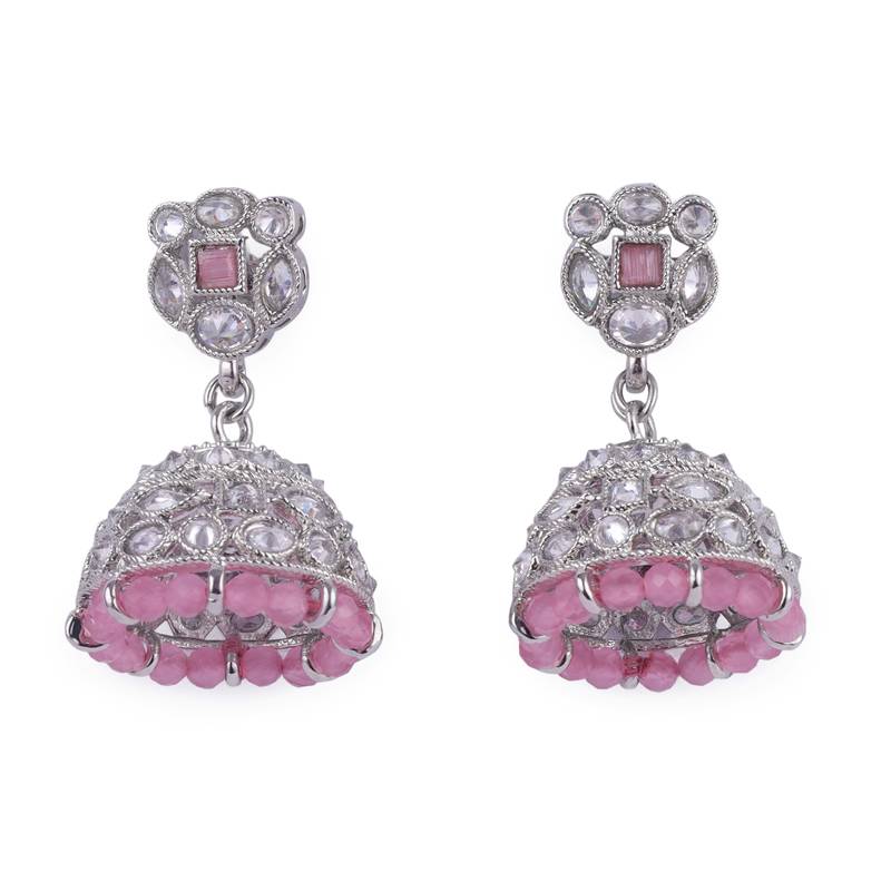 beautiful round shape silver plated jhumki earring for women and girls
