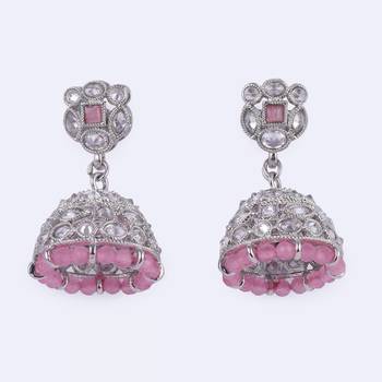 beautiful round shape silver plated jhumki earring for women and girls 2