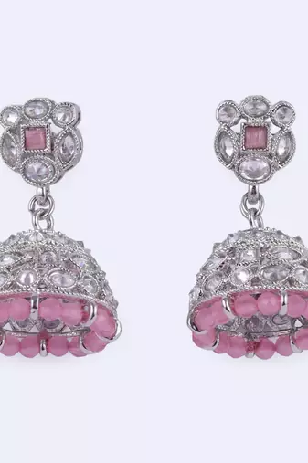 beautiful round shape silver plated jhumki earring for women and girls