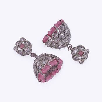 beautiful round shape silver plated jhumki earring for women and girls 3