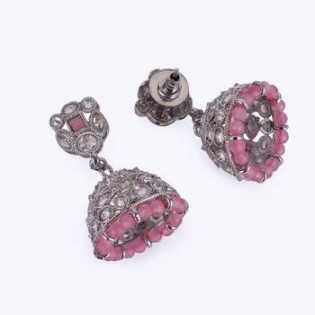 beautiful round shape silver plated jhumki earring for women and girls 4