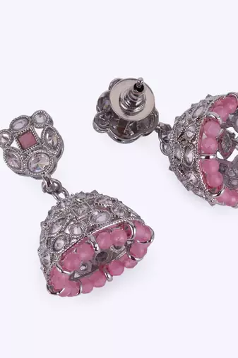 beautiful round shape silver plated jhumki earring for women and girls