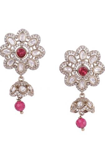 classy flower design gold plated dangle earring for women and girls
