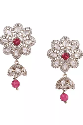 classy flower design gold plated dangle earring for women and girls