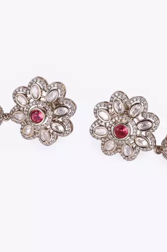 classy flower design gold plated dangle earring for women and girls