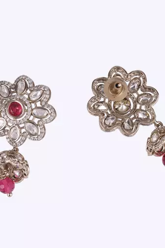 classy flower design gold plated dangle earring for women and girls