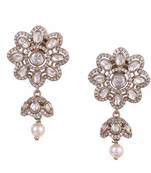 pretty flower design gold plated dangle earring for women and girls