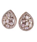 youthful oval shape gold plated drop earring for women and girls