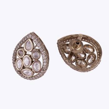 youthful oval shape gold plated drop earring for women and girls 3