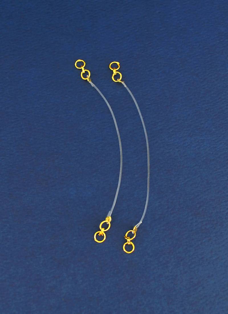 invisible ear lobe support with ear chain (1 pair ear chains )