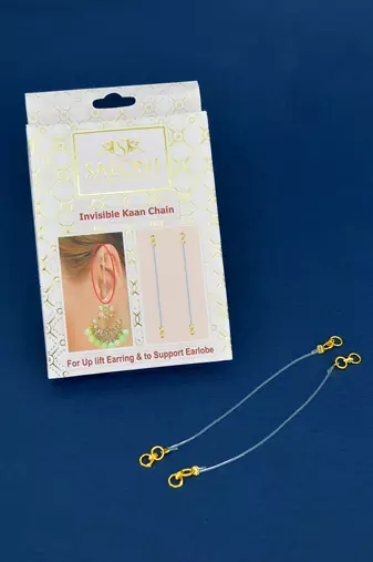 invisible ear lobe support with ear chain (1 pair ear chains )