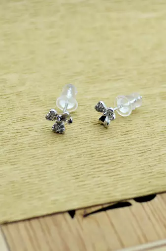 lovely heart and flower design combo of 3 silver plated stud earring for women and girls