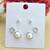 pretty round shape mother of pearl combo of 3 silver plated stud earring for women and girls