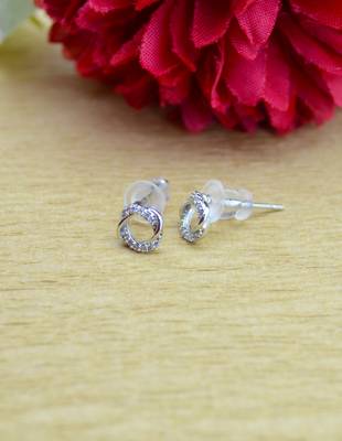 pretty round shape mother of pearl combo of 3 silver plated stud earring for women and girls 5