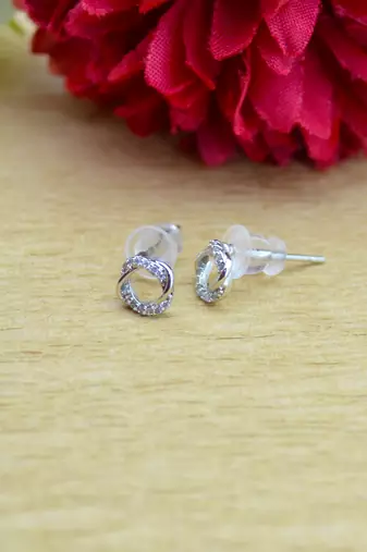 pretty round shape mother of pearl combo of 3 silver plated stud earring for women and girls