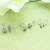 fancy cuff shape cz studded combo of 3 silver plated stud earring for women and girls