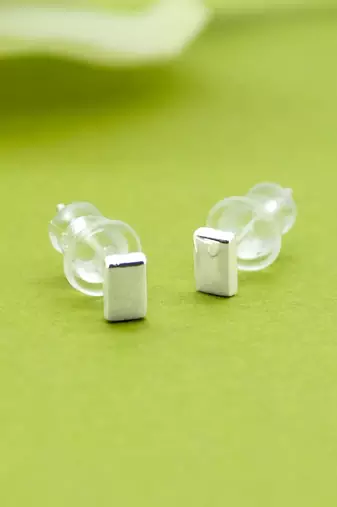 superb square shape combo of 3 silver plated stud earring for women and girls