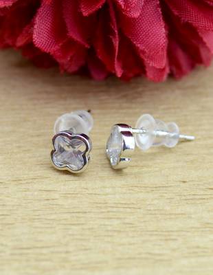 trendy flower desing combo of 3 silver plated stud earring for women and girls 4