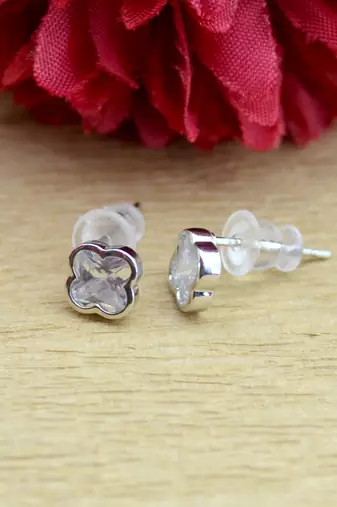 trendy flower desing combo of 3 silver plated stud earring for women and girls