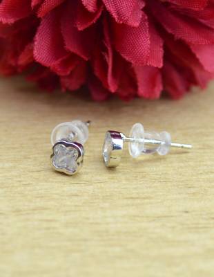 trendy flower desing combo of 3 silver plated stud earring for women and girls 5