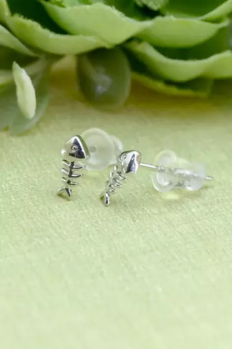 attractive round and fish design combo of 3 silver plated stud earring for women and girls