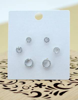 classy round shape cz studded combo of 3 silver plated stud earring for women and girls 3