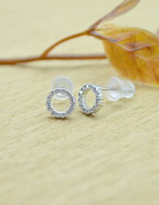 classy round shape cz studded combo of 3 silver plated stud earring for women and girls 4