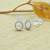 classy round shape cz studded combo of 3 silver plated stud earring for women and girls